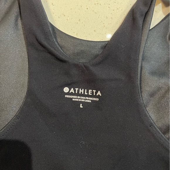 Athleta | Conscious Crop Bra Top in Black Shine Size Large - Picture 7 of 8